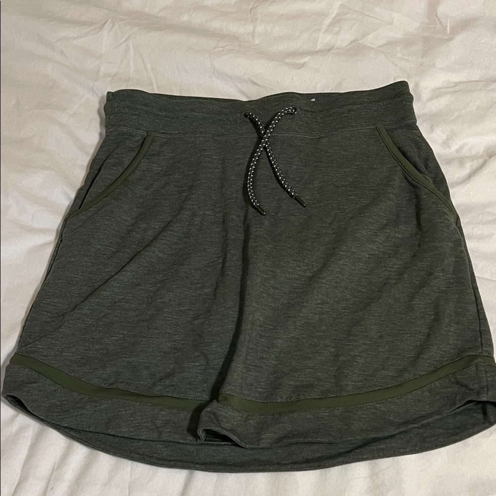 Dark Green Athletic Skort with Inner Lining and pockets
